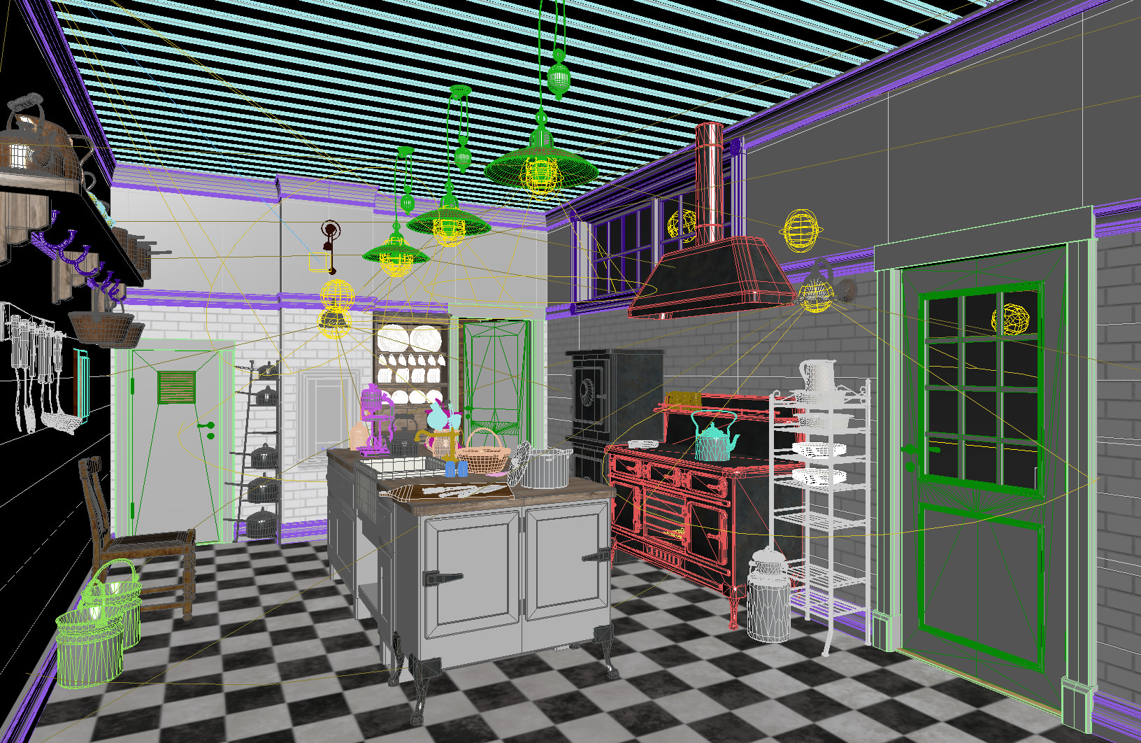 3D Studio Max in-progress room